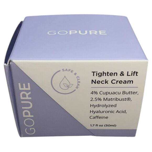GoPure Tighten And Lift Neck Cream Anti Aging Wrinkle Firming 1.7 oz Full New - Picture 5 of 7